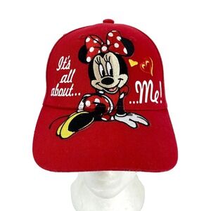 Minnie Mouse Baseball Cap "It's All About Me" 100% Cotton, Red Child's Hat, LKNU